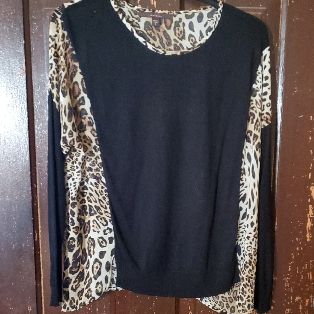 Leopard Print Black Women's Top